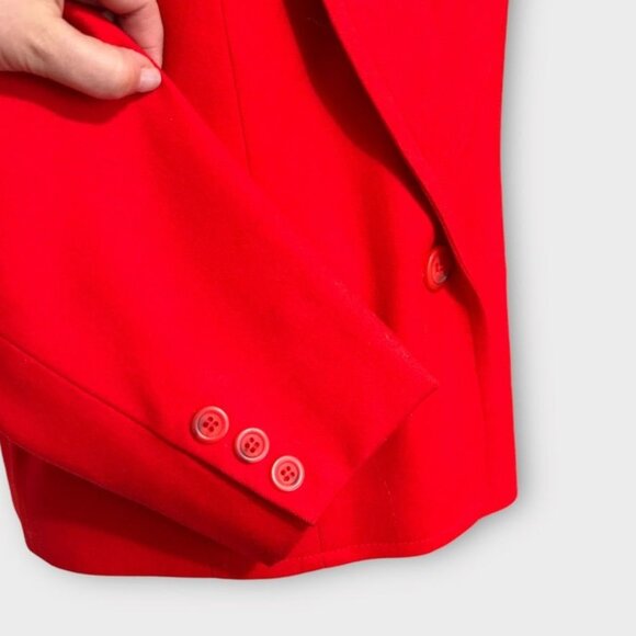 Vintage 80s Pendleton Wool Blazer Red EUC Single Button 12 Shoulder Pads Classic - Picture 7 of 12